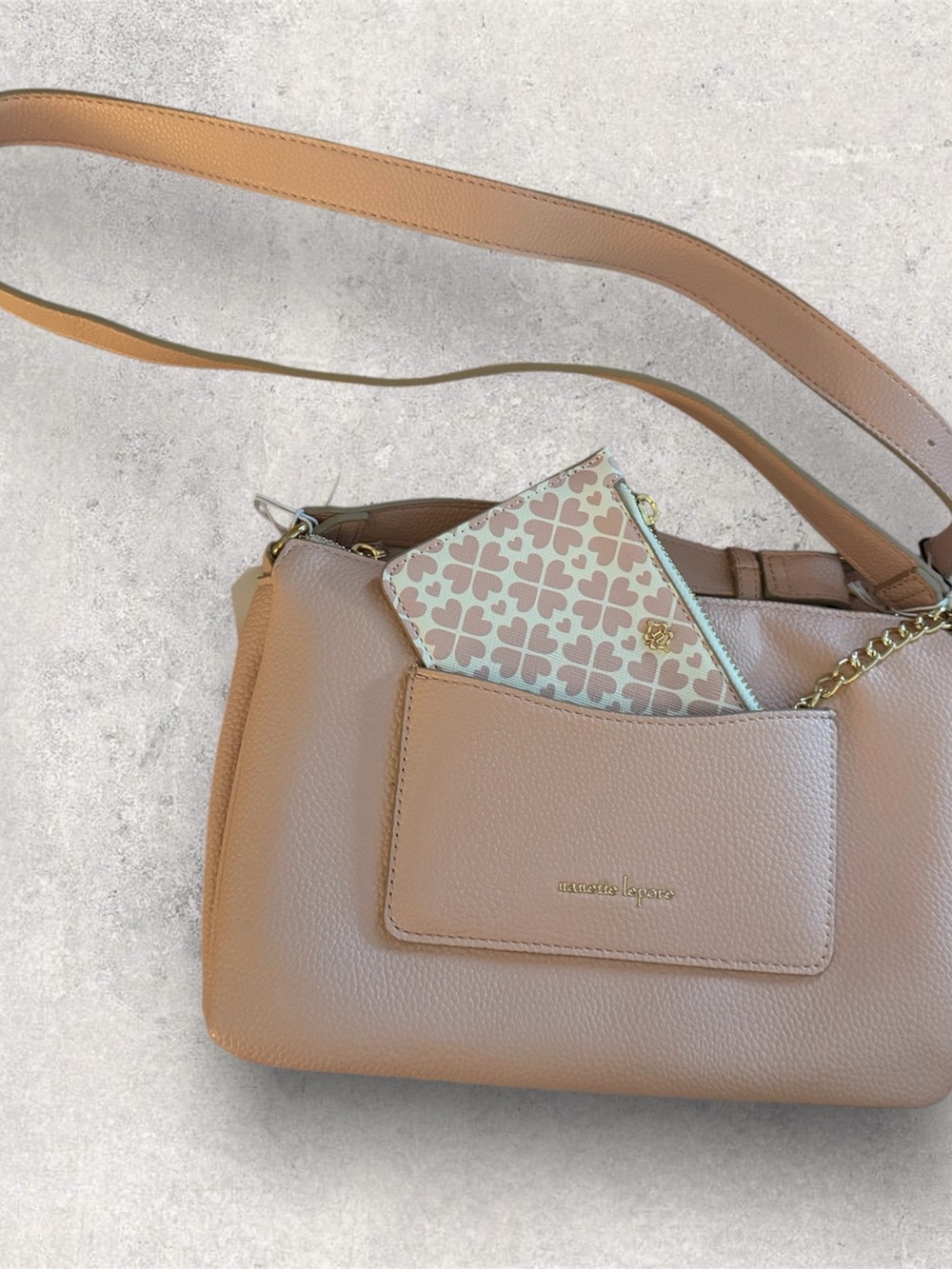 Nanette Lepore ROSE QUARTZ Crossbody Bag with Patterned Wallet